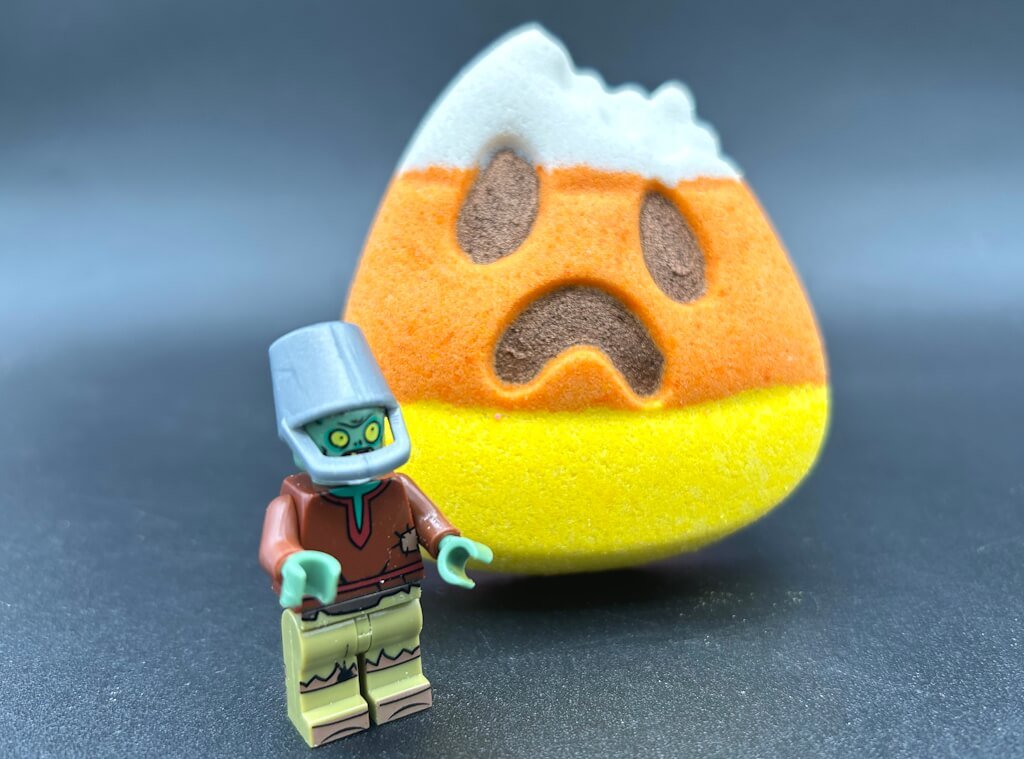 Bitten Candy Corn Kids Bath Bomb with Zombie Toy Surprise