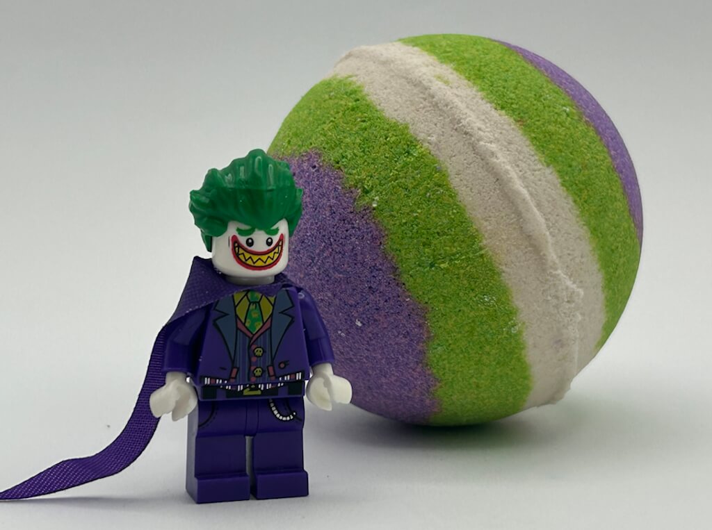 LIMITED EDITION: Joker Superhero Bath Bomb with Toy Figure Inside - Berwyn Betty's Bath & Body Shop