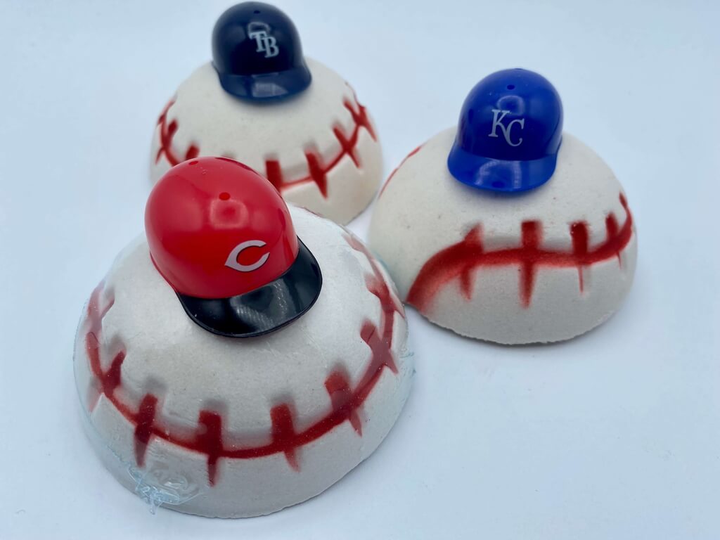 Baseball Bath Bombs Party Pack (with Toys Inside) - 6 ct - Berwyn Betty's Bath & Body Shop