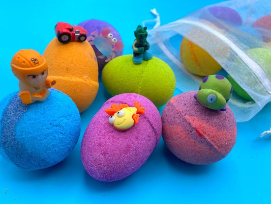 BASICS BOYS Surprise Bath Bomb Bag with Surprise Toys Inside - 6 ct - Berwyn Betty's Bath & Body Shop