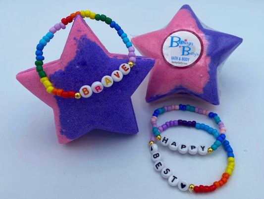 Bracelet Star Kids Bath Bomb with Toy Bracelet Inside - Berwyn Betty's Bath & Body Shop
