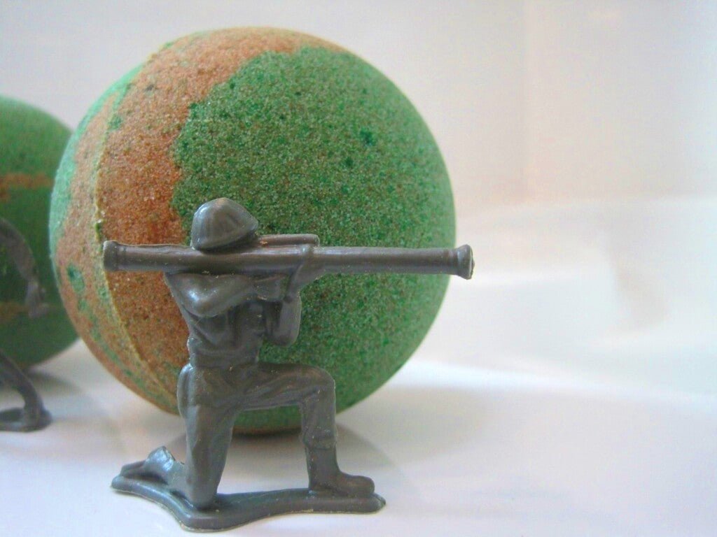 Camouflage Bath Bombs Party Pack (with Toys Inside) - 6 ct - Berwyn Betty's Bath & Body Shop