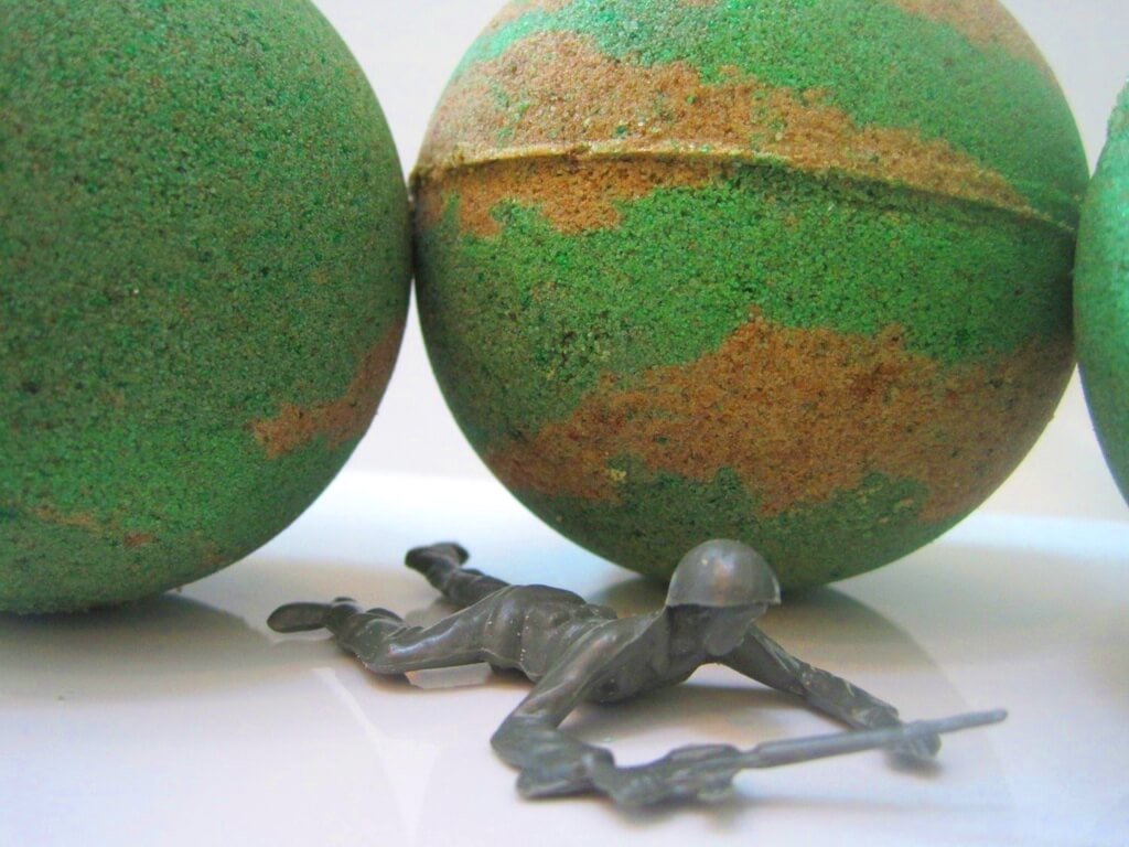 Camouflage Bath Bombs Party Pack (with Toys Inside) - 6 ct - Berwyn Betty's Bath & Body Shop