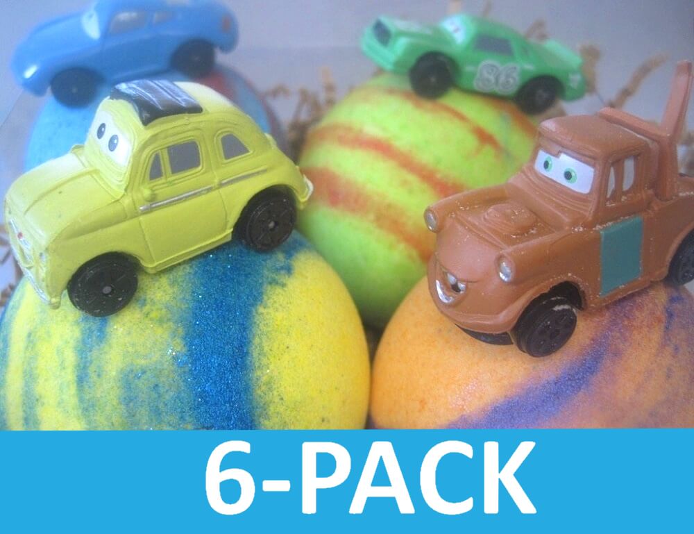 Cars Bath Bombs Party Pack (with Toys Inside) - 6 ct - Berwyn Betty's Bath & Body Shop