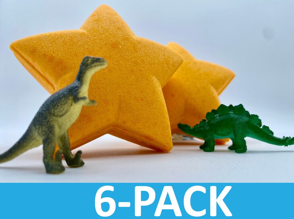 Dino Star Bath Bombs Party Pack (with Toys Inside) - 6 ct - Berwyn Betty's Bath & Body Shop