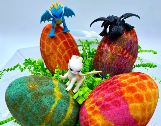 Dragon Egg Bath Bombs Gift Box (with Toy Inside) - 4 ct - Berwyn Betty's Bath & Body Shop