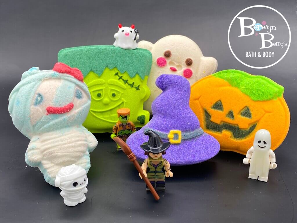 Halloween Bath Bombs Gift Box with Holiday Themed Bombs - 5 ct - Berwyn Betty's Bath & Body Shop