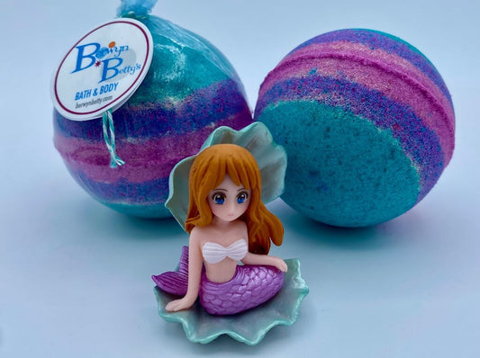 Mermaid Bath Bomb with Mermaid Toy Inside - Berwyn Betty's Bath & Body Shop