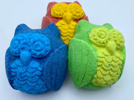 Owl Bath Bomb with Toy Inside - Berwyn Betty's Bath & Body Shop