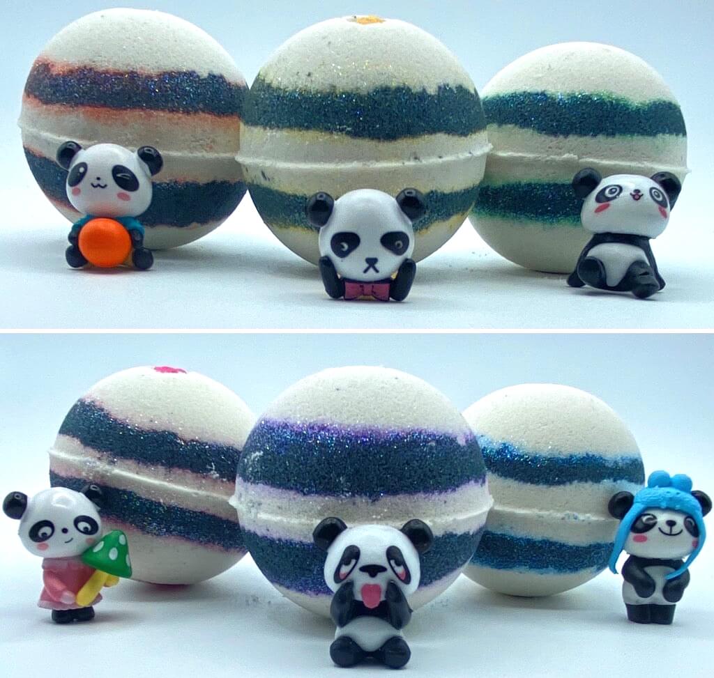 Panda Bath Bombs Party Pack (with Toys Inside) - 6 ct - Berwyn Betty's Bath & Body Shop