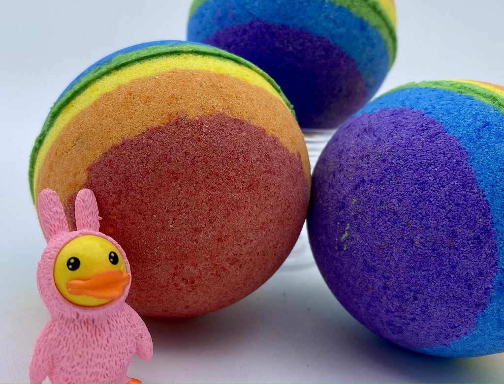 Rainbow Duck Bath Bombs Party Pack (with Toys Inside) - 6 ct - Berwyn Betty's Bath & Body Shop