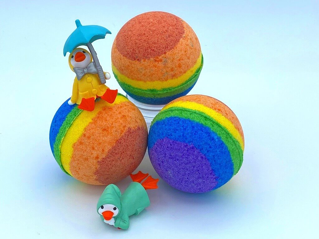 Rainbow Duck Bath Bombs Party Pack (with Toys Inside) - 6 ct - Berwyn Betty's Bath & Body Shop