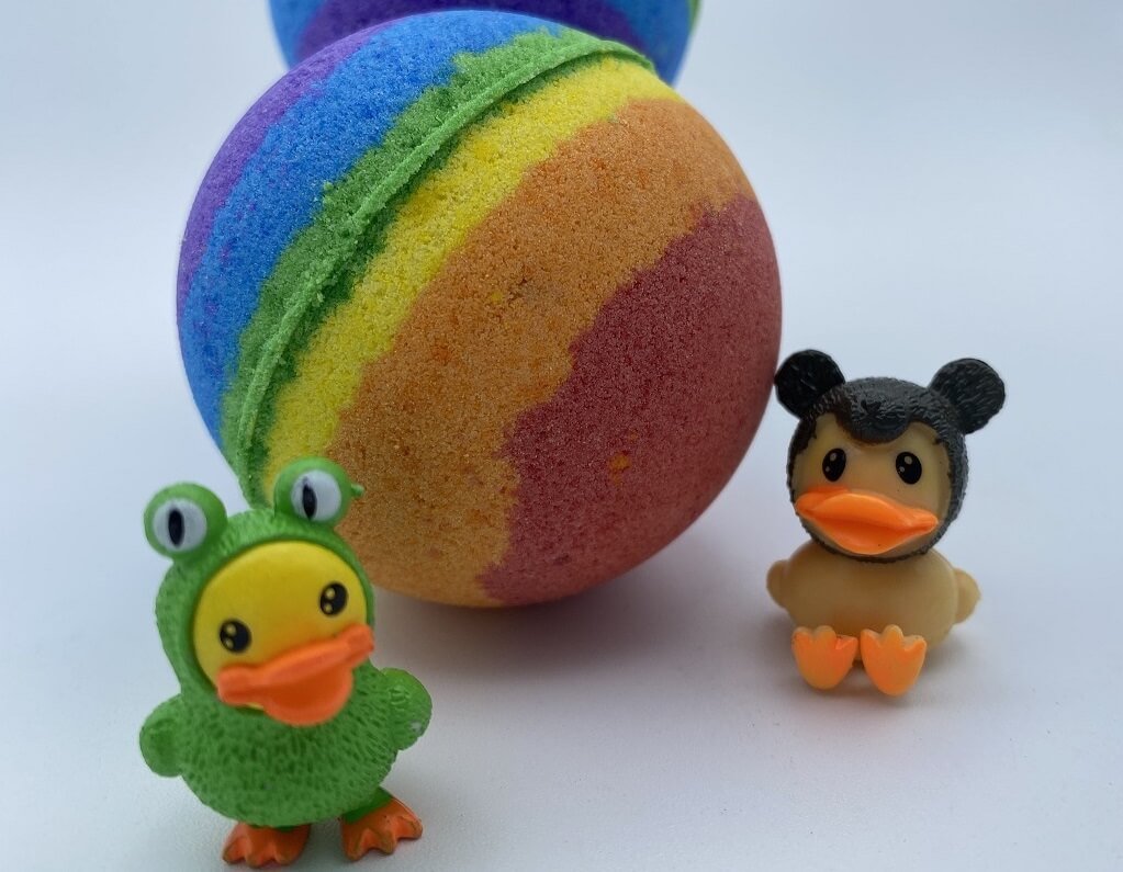 Rainbow Duck Bath Bombs Party Pack (with Toys Inside) - 6 ct - Berwyn Betty's Bath & Body Shop