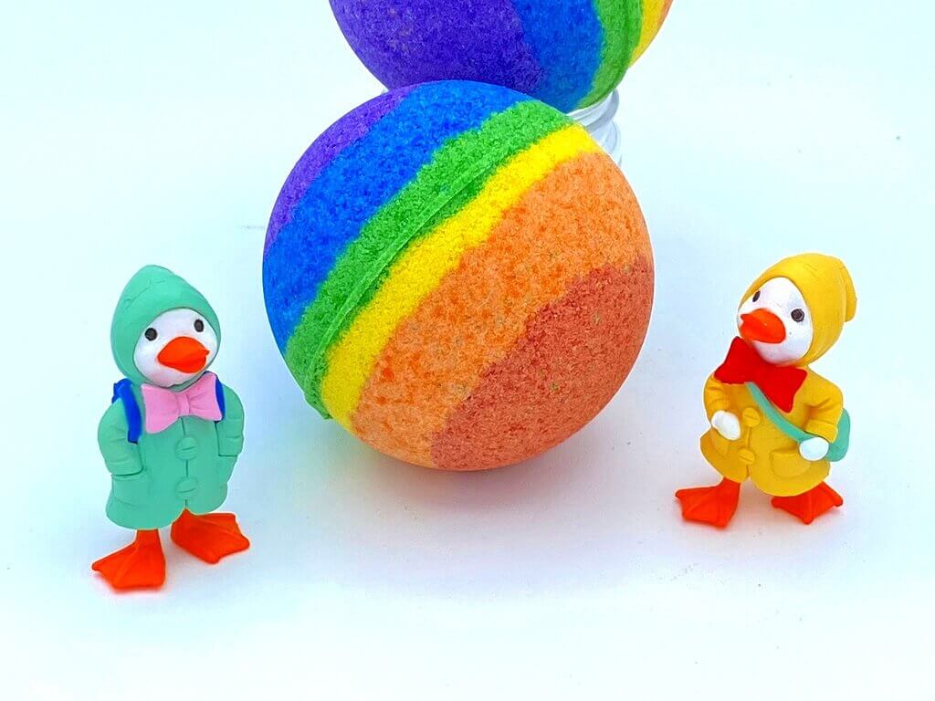 Rainbow Duck Bath Bombs Party Pack (with Toys Inside) - 6 ct - Berwyn Betty's Bath & Body Shop