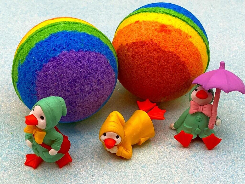 Rainbow Duck Bath Bombs Party Pack (with Toys Inside) - 6 ct - Berwyn Betty's Bath & Body Shop
