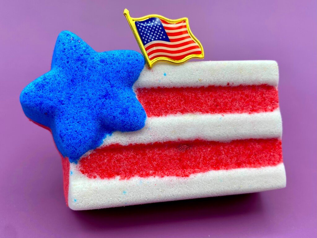 USA Flag Bath Bomb with USA Pin Inside