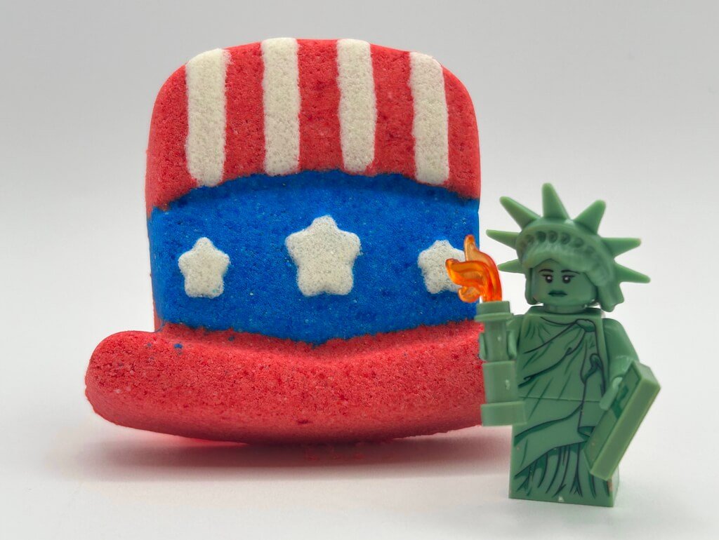 15% OFF Memorial Day Weekend: Uncle Sam’s Hat Kids Bath Bomb with Statue of Liberty Minifigure Toy Inside - Berwyn Betty's Bath & Body Shop