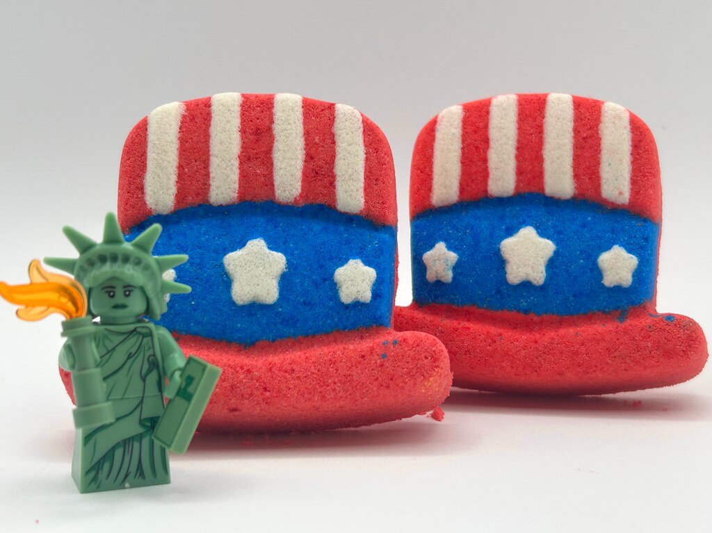 15% OFF Memorial Day Weekend: Uncle Sam’s Hat Kids Bath Bomb with Statue of Liberty Minifigure Toy Inside - Berwyn Betty's Bath & Body Shop