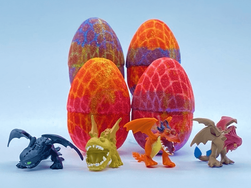Dragon Egg Kids Bath Bomb with Dragon Toy Inside