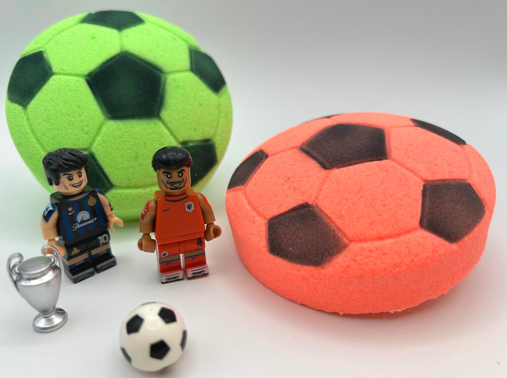 15% OFF Launch Pricing to 05/20! Soccer Ball Surprise Kids Bath Bomb with Professional Soccer Player Minifigure Toy Inside