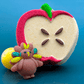 Fall Apple Bath Bomb for Kids with Fall Mochi Fidget Toy Inside