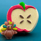 Fall Apple Bath Bomb for Kids with Fall Mochi Fidget Toy Inside