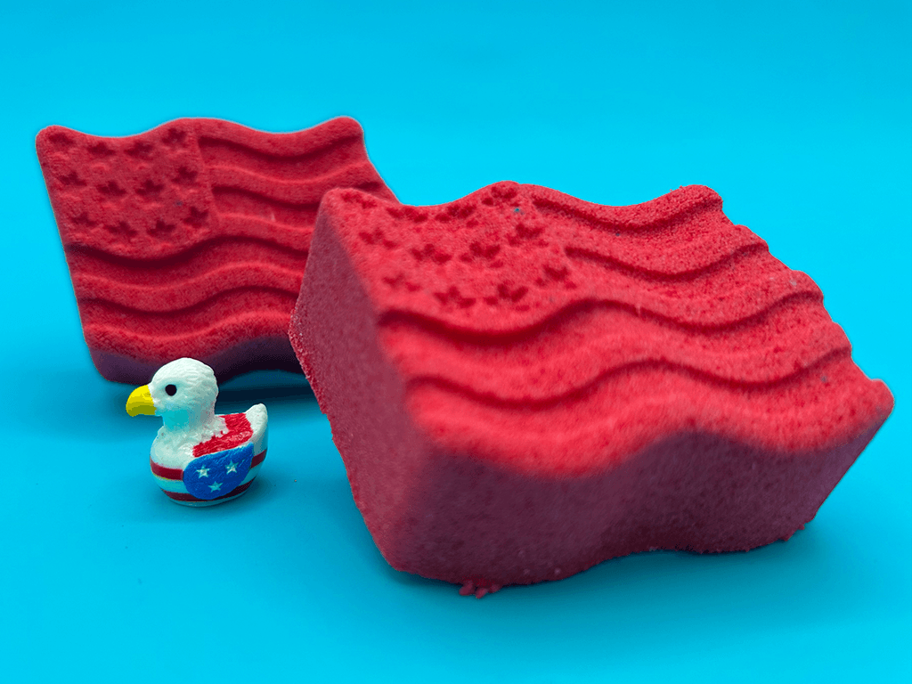 BASICS American Flag Kids Bath Bomb with Patriotic Duck Figure Inside