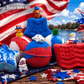 BASICS Patriotic Kids Bath Bomb Gift Bag with Patriotic Toys Inside - 6 ct