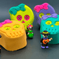 Halloween Sugar Skull Bath Bomb for Kids with Surprise Day of the Dead Toy Inside