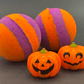 Neon Striped Halloween Bath Bomb for Kids with Pumpkin Pullback Racer Toy Inside