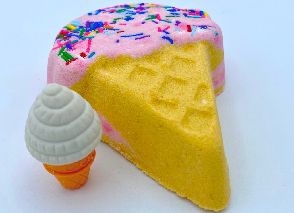 Ice Cream Cone Kids Bath Bomb with Ice Cream Eraser Inside