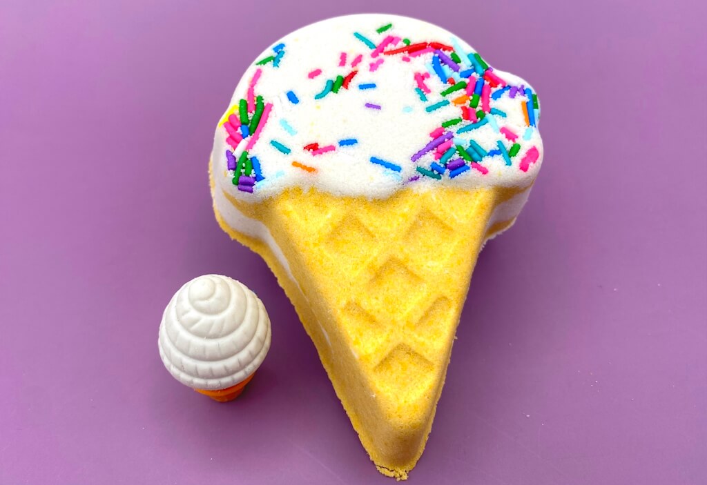 Ice Cream Cone Kids Bath Bomb with Ice Cream Eraser Inside