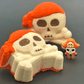 Halloween Jolly Roger Bath Bomb for Kids with Surprise Skeleton Pirate Toy Inside
