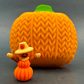 Fall Knitted Pumpkin Bath Bomb for Kids with Pumpkin Character Toy Inside