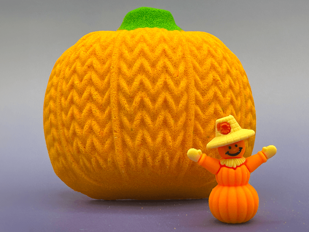 Fall Knitted Pumpkin Bath Bomb for Kids with Pumpkin Character Toy Inside