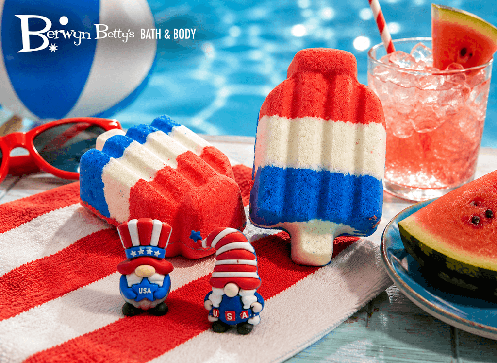 America Pop Kids Bath Bomb with Patriotic Gnome Figure Inside