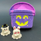 Halloween Trick-or-Treat Bucket Bath Bomb for Kids with Cute Animal Ghost Toy Inside