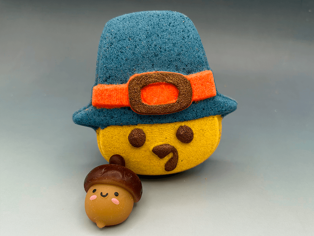 Tom Turkey Pilgrim Bath Bomb for Kids with Turkey Toy Inside