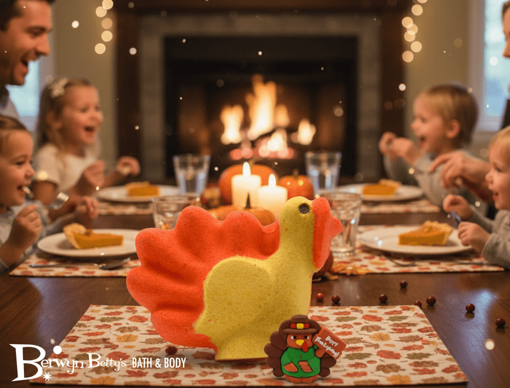 Turkey Bath Bomb for Kids with Cute Turkey Figurine Inside