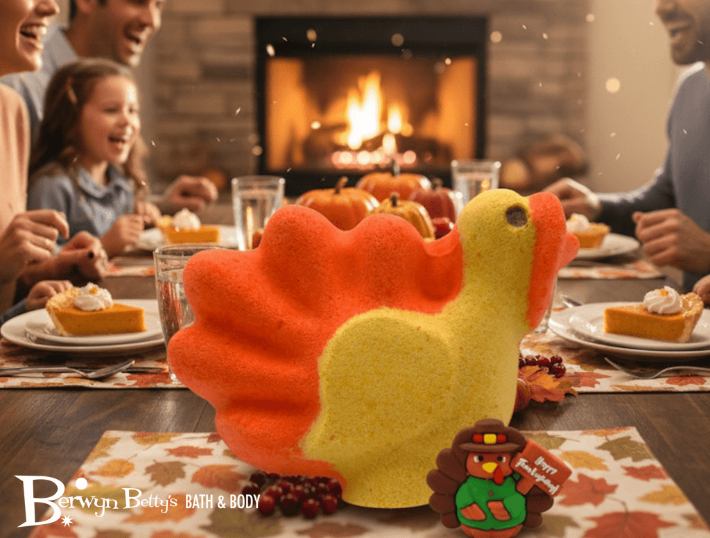 Turkey Bath Bomb for Kids with Cute Turkey Figurine Inside