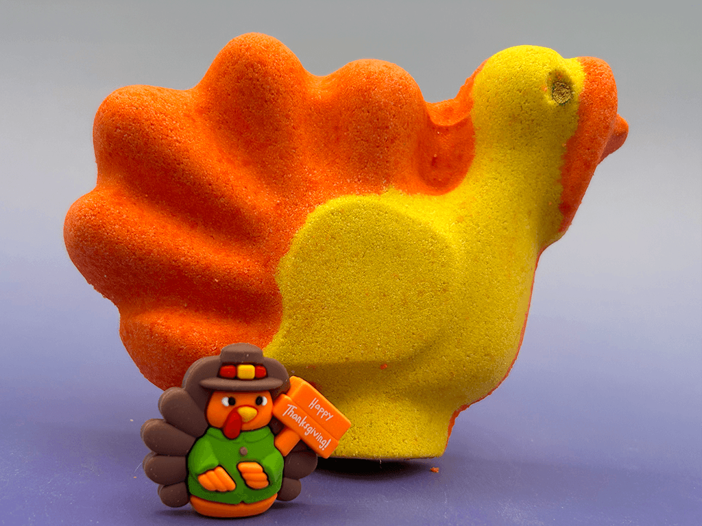 Turkey Bath Bomb for Kids with Cute Turkey Figurine Inside
