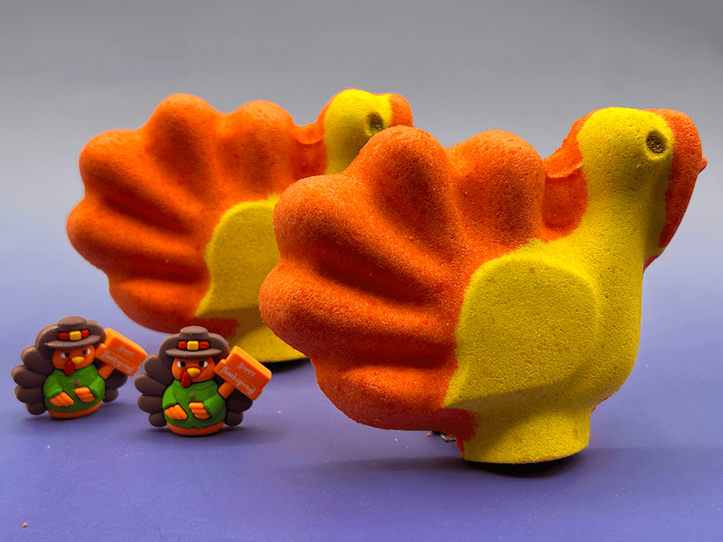 Turkey Bath Bomb for Kids with Cute Turkey Figurine Inside