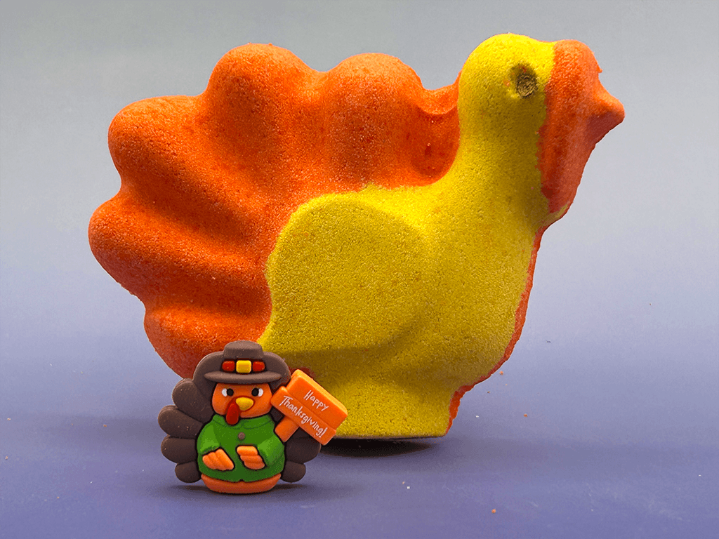 Turkey Bath Bomb for Kids with Cute Turkey Figurine Inside