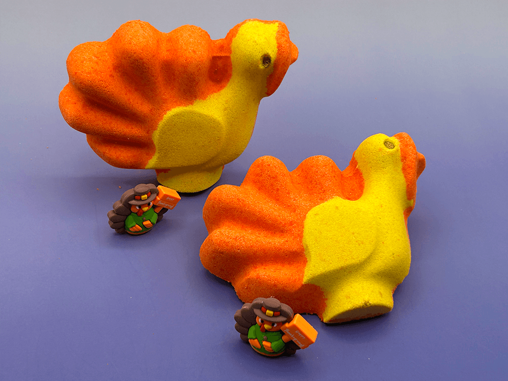 Turkey Bath Bomb for Kids with Cute Turkey Figurine Inside