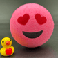 VALENTINE EMOJI Kids Bath Bomb with Duck Figurine Inside