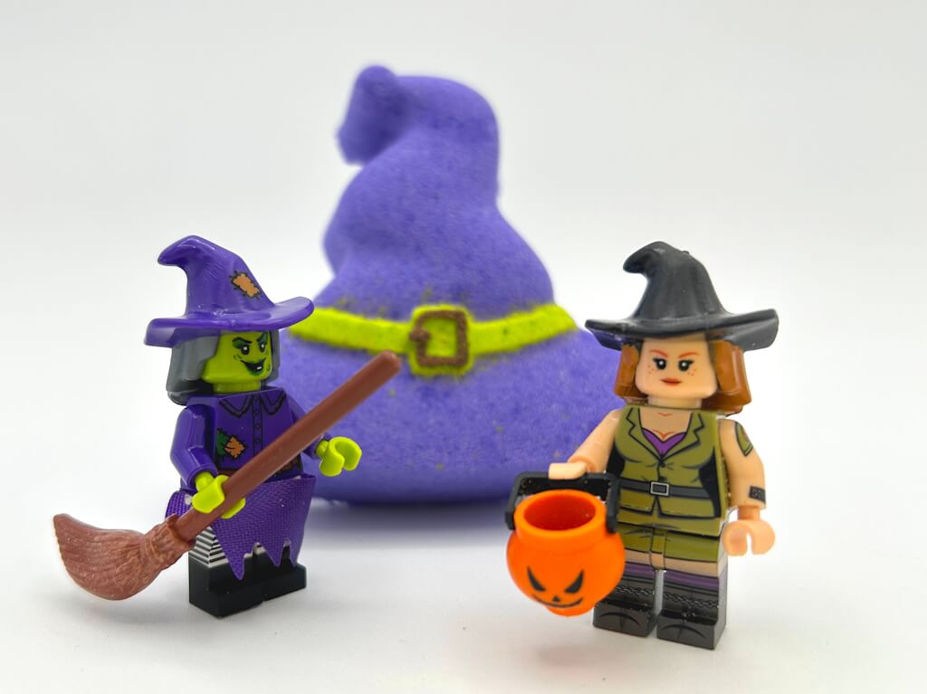 Witch's Hat Kids Bath Bomb with Witch Minifigure Inside