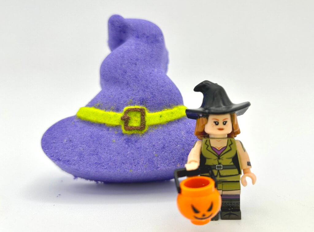 Witch's Hat Kids Bath Bomb with Witch Minifigure Inside