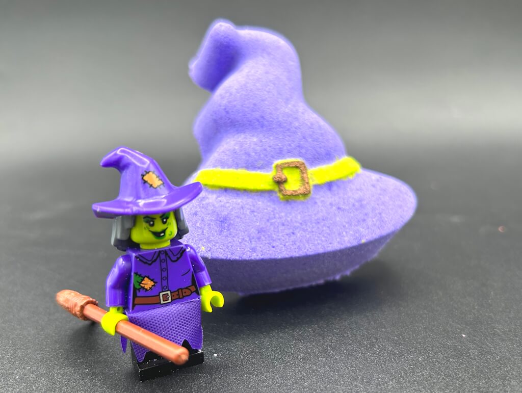 Witch's Hat Kids Bath Bomb with Witch Minifigure Inside