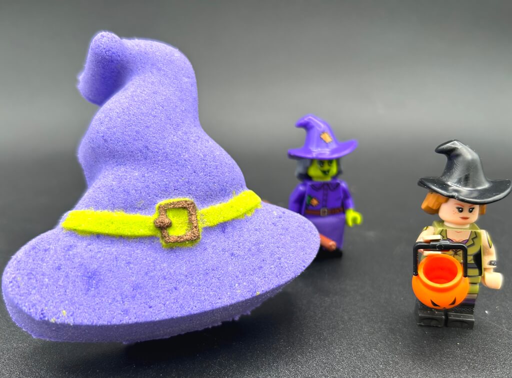 Witch's Hat Kids Bath Bomb with Witch Minifigure Inside