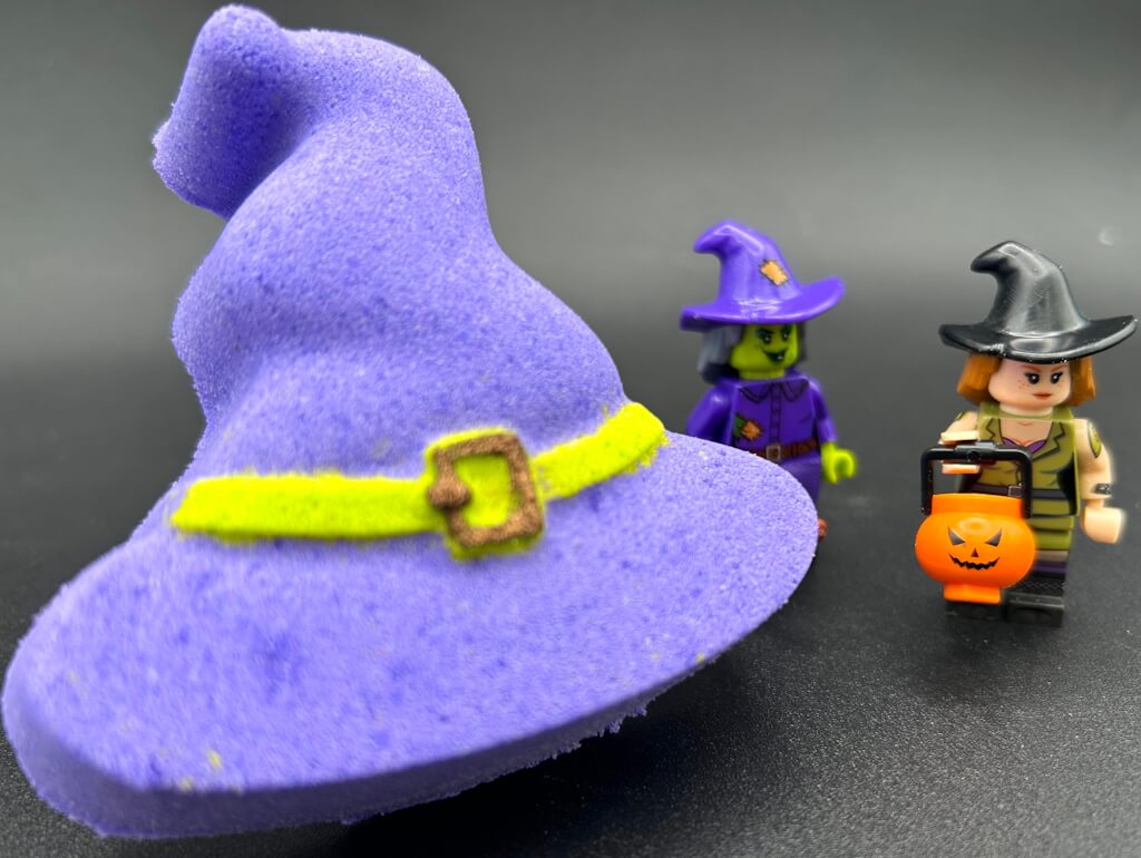 Witch's Hat Kids Bath Bomb with Witch Minifigure Inside